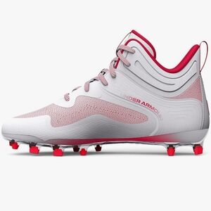 Under Armour Command MC Mid Lacrosse Cleats Men Size 13 White / RedStyle 3025639